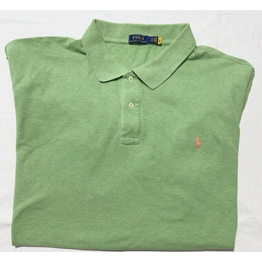 Polo Ralph Lauren Mens Polo Shirt 4XB Green Short Sleeve Classic Fit